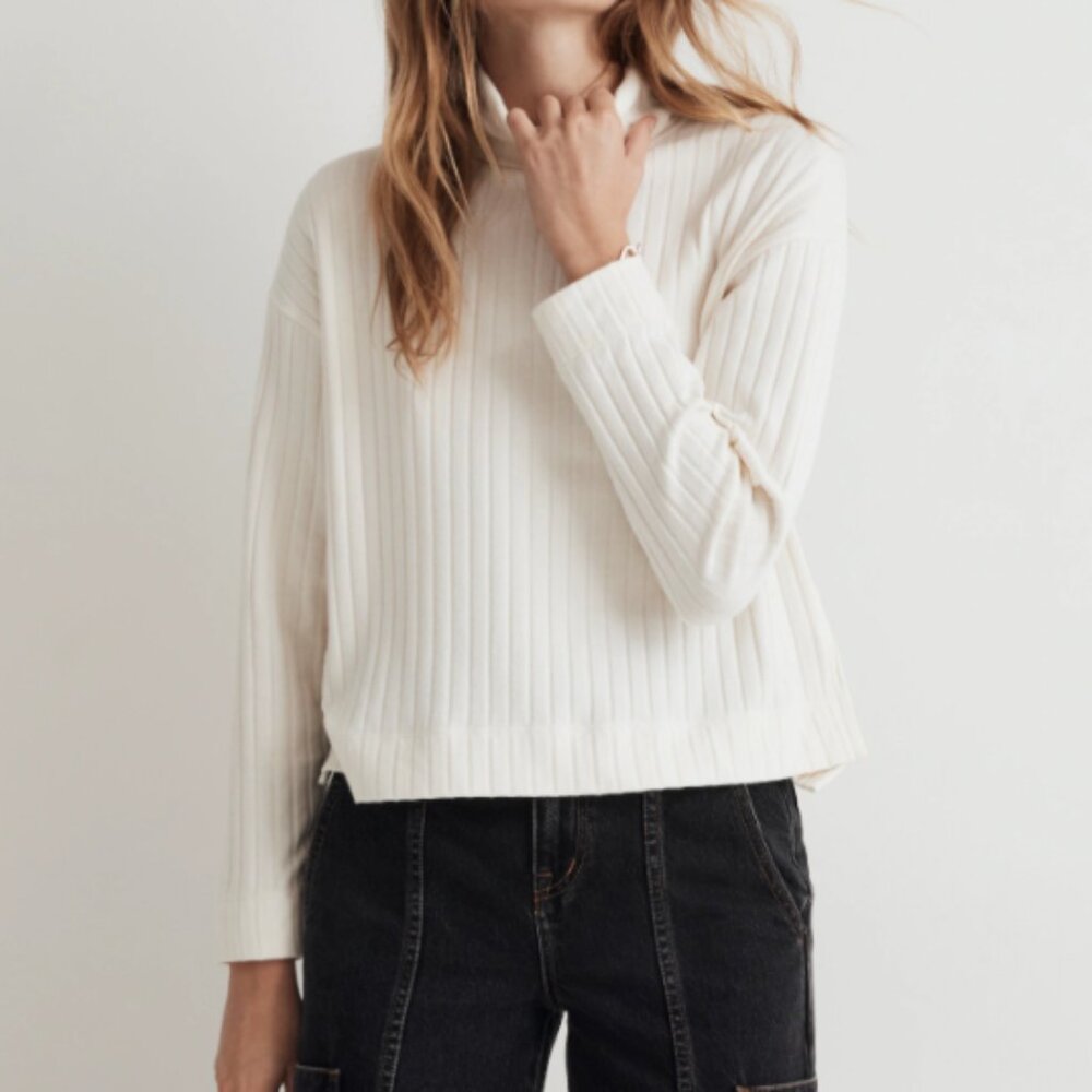 Madewell Cream Turtleneck Sweater